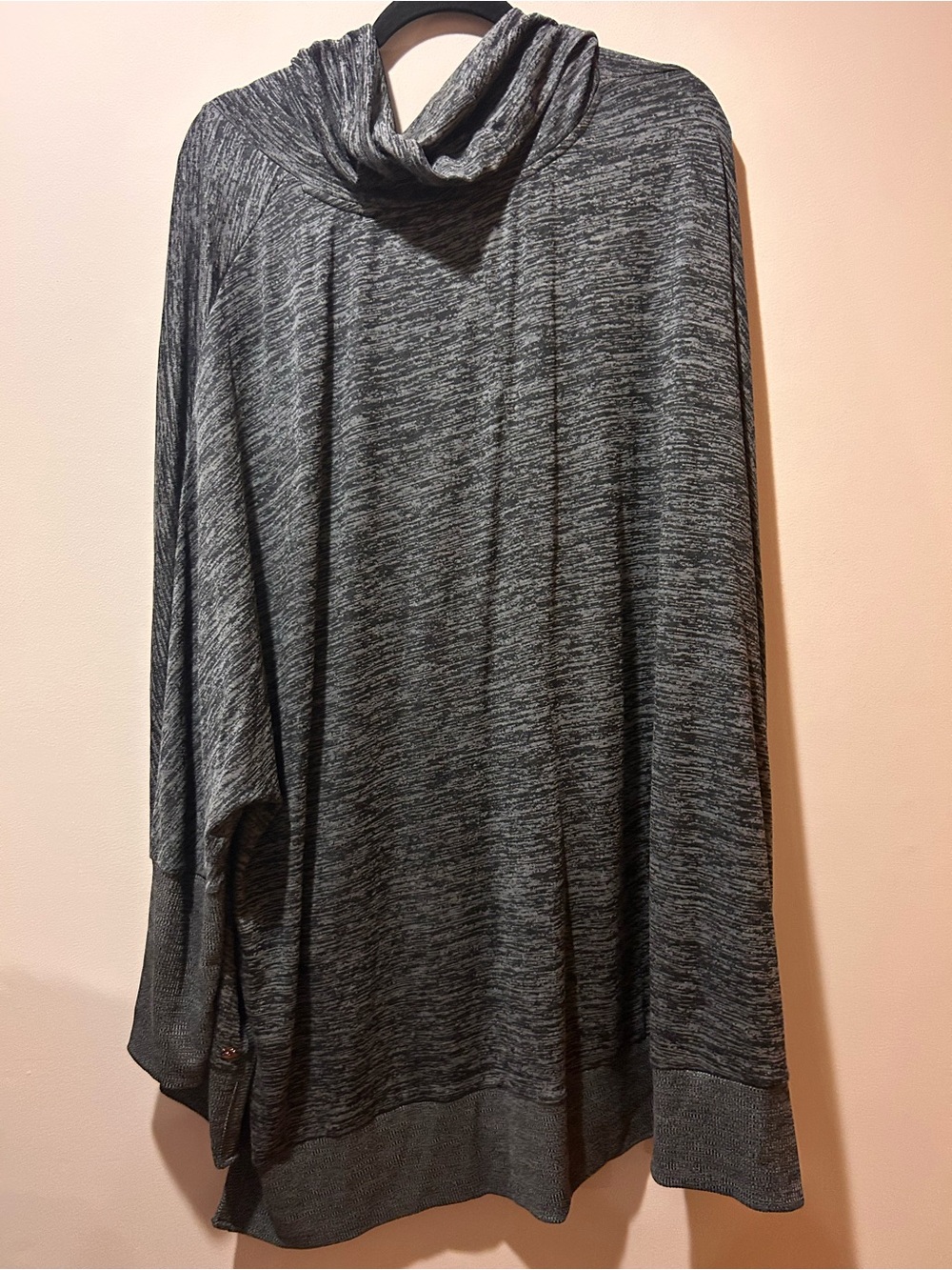 Plus Size OSFM Melissa‎ McCarthy Seven Gray Cowl Long Sleeve Oversized Shirt - Picture 4 of 5